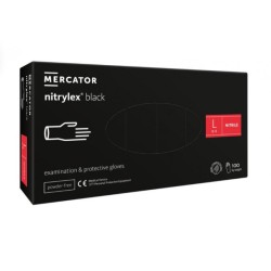 Mercator Nitrylex Black Nitrylowe rękawiczki ochronne, rozm. L, 100 szt.