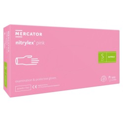 Mercator Nitrylex Pink Nitrylowe rękawiczki ochronne, rozm. S, 100 szt.