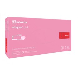 Mercator Nitrylex Pink Nitrylowe rękawiczki ochronne, rozm. L, 100 szt.