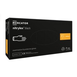 Mercator Nitrylex Black Nitrylowe rękawiczki ochronne, rozm. XS, 100 szt.
