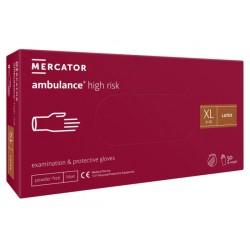 Mercator ambulance high risk, lateksowe rękawiczki bezpudrowe rozm.  XL, 50 szt.