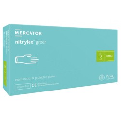 Mercator Nitrylex Green Nitrylowe rękawiczki ochronne, zielone, rozm. S, 100 szt.