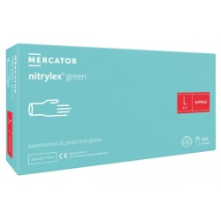 Mercator Nitrylex Green Nitrylowe rękawiczki ochronne, zielone, rozm. L, 100 szt.
