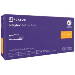 Mercator Nitrylex beFree Long Nitrylowe rękawiczki ochronne, rozm. XS 100 sztuk