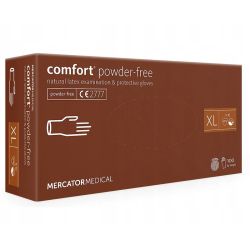 Mercator Comfort powder-free rękawice diagnostyczne i ochronne, lateksowe, bezpudrowe, kremowe  rozm. XL, 100 szt.