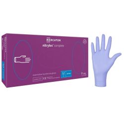 Mercator Nitrylex Complete rękawiczki ochronne, nitrylowe, bezpudrowe, fioletowe, rozm. M,  100 sztuk
