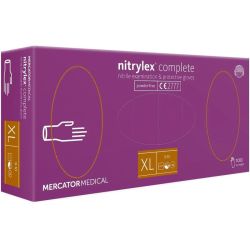 Mercator Nitrylex Complete rękawiczki ochronne, nitrylowe, bezpudrowe, fioletowe, rozm. XL,  100 sztuk