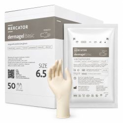 Mercator Dermagel Basic Lateksowe rękawiczki chirurgiczne bezpudrowe, rozm. 6.5, 50 par